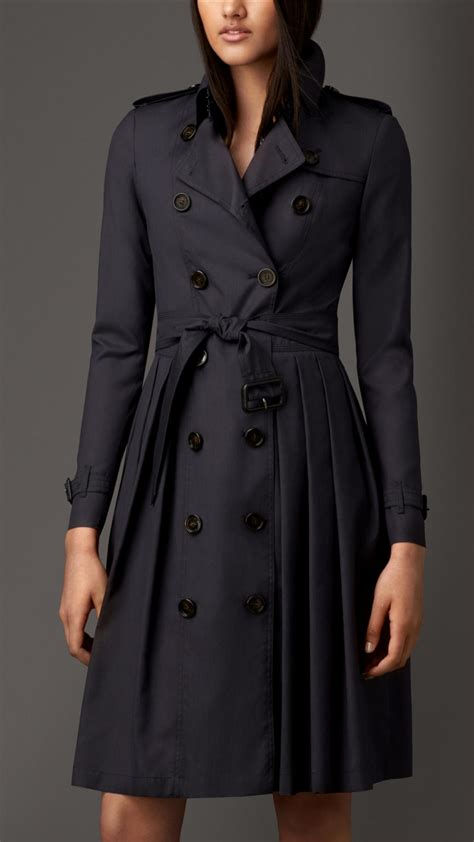 burberry long full skirted wool silk trench coat|burberry tiered hem trench coat.